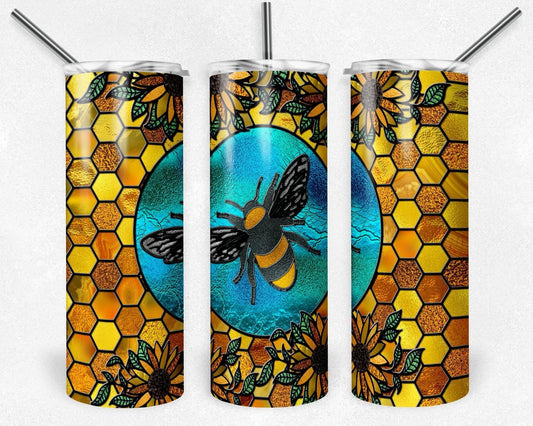 Honey Bee - 20oz or 30oz Skinny Tumblers w/ Lid and Metal Straw