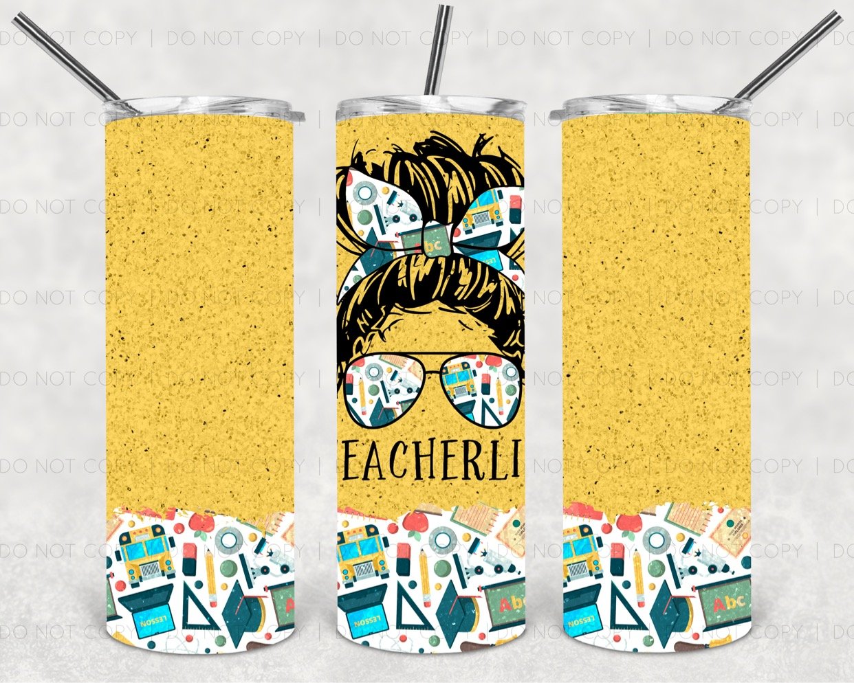 Teacher Life-  20oz or 30oz Skinny Tumblers w/ Lid and Metal Straw