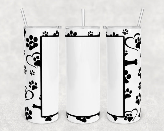 Picture Dog Bones - 20 oz or 30oz Skinny Tumblers w/ Lid and Metal Straw