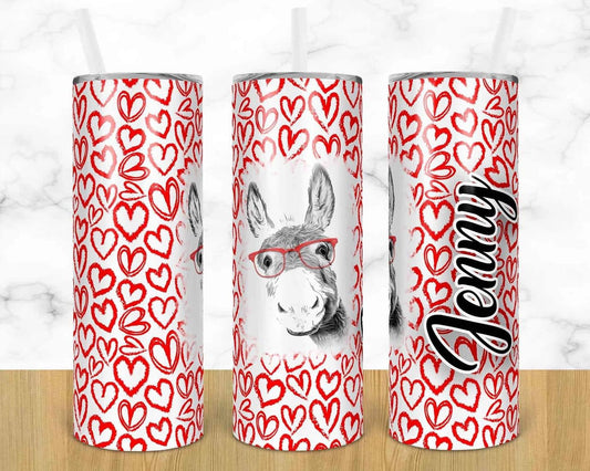 Custom Love - 20 oz or 30oz Skinny Tumblers w/ Lid and Metal Straw