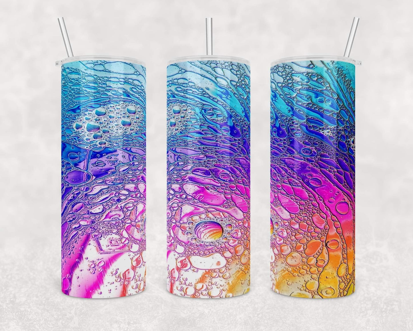 Dish Soap Effect- 20oz or 30oz Skinny Tumblers w/ Lid and Metal Straw