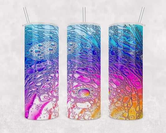 Dish Soap Effect- 20oz or 30oz Skinny Tumblers w/ Lid and Metal Straw