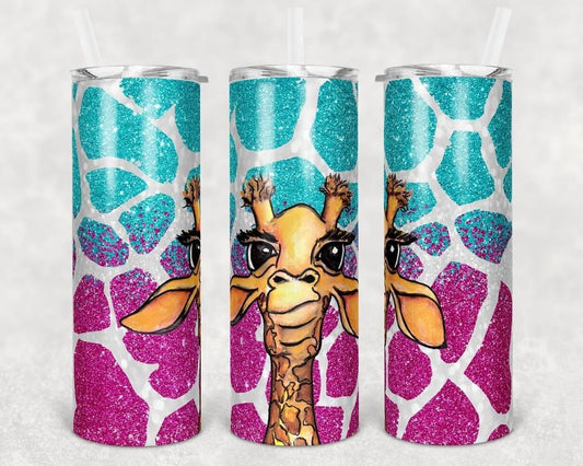 Giraffe - 20oz or 30oz Skinny Tumblers w/ Lid and Metal Straw