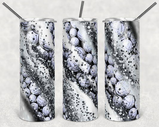 Volleyball sport - 20oz or 30oz Skinny Tumblers w/ Lid and Metal Straw