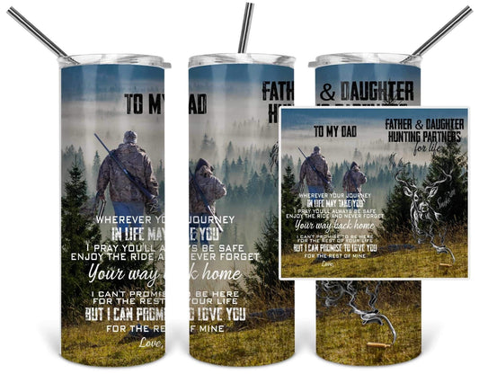 To My Father, Camo - 20oz or 30oz Skinny Tumblers w/ Lid and Metal Straw