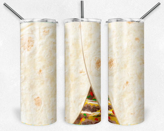 Tortilla - 20oz or 30oz Skinny Tumblers w/ Lid and Metal Straw
