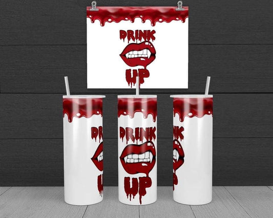 Drink up - 20 oz or 30oz Skinny Tumblers w/ Lid and Metal Straw