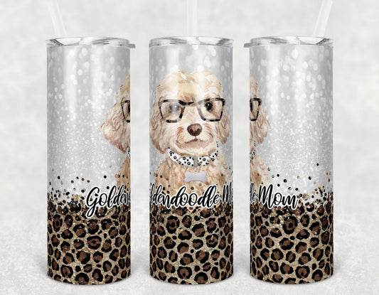 Golden Doodle  Dog Mom - 20oz or 30oz Skinny Tumblers w/ Lid and Metal Straw