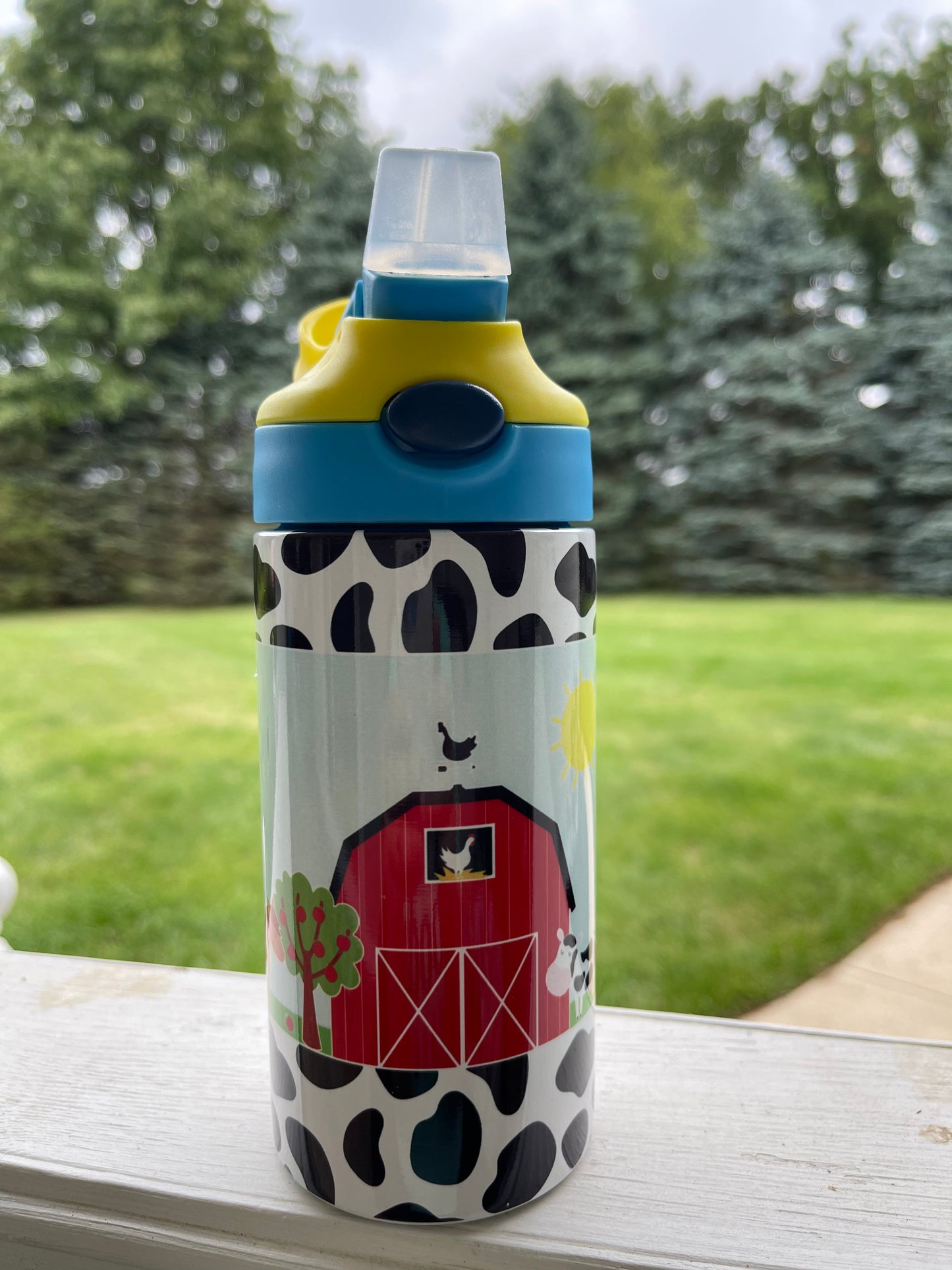 Farm House with Farm Animals -Kids Flip Top Tumbler