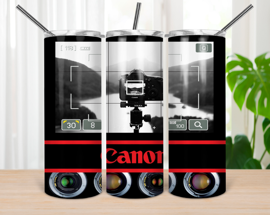Camera - 20 oz or 30oz Skinny Tumblers w/ Lid and Metal Straw