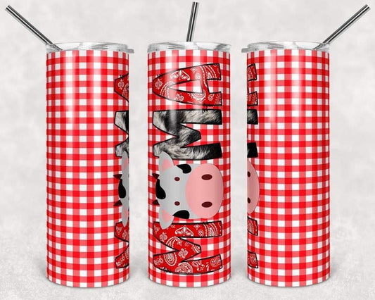 Cow Mama - 20 oz or 30oz Skinny Tumblers w/ Lid and Metal Straw