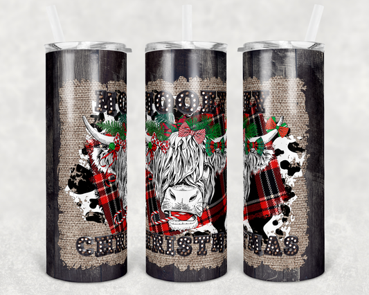 Moose Xmas- 20 oz or 30oz Skinny Tumblers w/ Lid and Metal Straw
