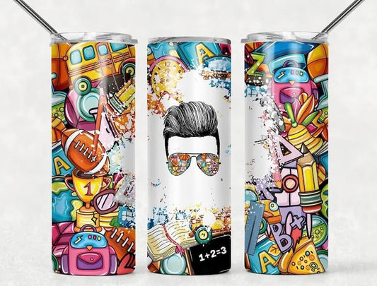 School Mash - 20oz or 30oz Skinny Tumblers w/ Lid and Metal Straw