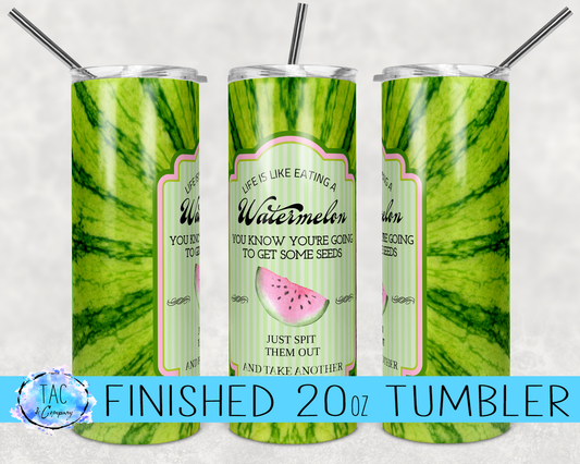 Outside of Watermelon Seed- 20oz or 30oz Skinny Tumblers w/ Lid and Metal Straw