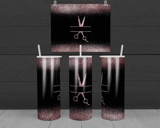 Hairdresser Scissors - 20 oz or 30oz Skinny Tumblers w/ Lid and Metal Straw