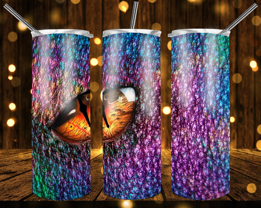 RainBow Scaled Big Dragon Eye- 20oz or 30oz Skinny Tumblers w/ Lid and Metal Straw