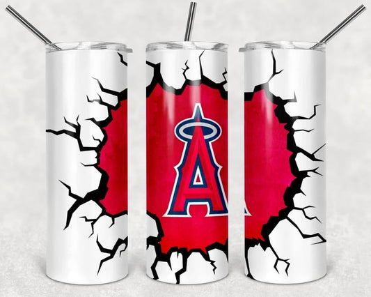 “A” BaseBall Team- 20oz or 30oz Skinny Tumblers w/ Lid and Metal Straw