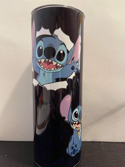 Stitch - 20 oz Skinny Tumblers w/ Lid and Metal Straw