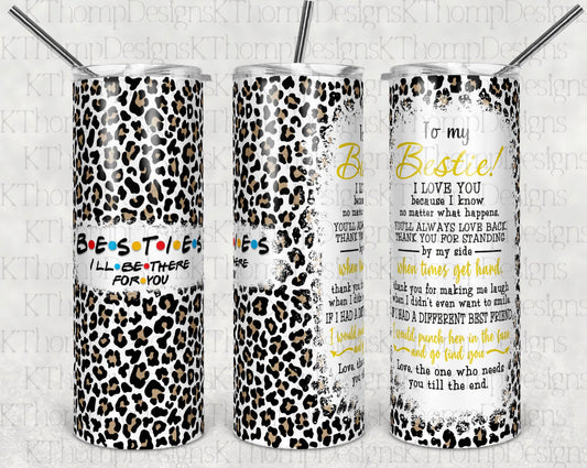 Cheetah Best Friends - 20oz or 30oz Skinny Tumblers w/ Lid and Metal Straw