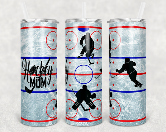 Hockey Mom- 20oz or 30oz Skinny Tumblers w/ Lid and Metal Straw