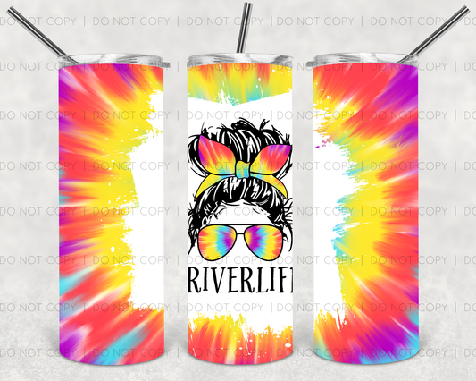 River Life - 20 oz or 30oz Skinny Tumblers w/ Lid and Metal Straw