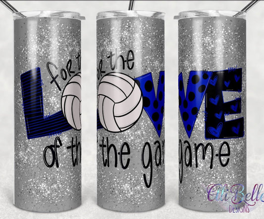 Volleyball - 20 oz or 30oz Skinny Tumblers w/ Lid and Metal Straw