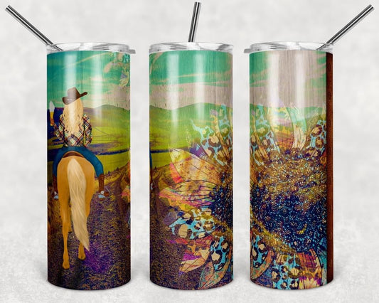 Horse Back Riding- 20oz or 30oz Skinny Tumblers w/ Lid and Metal Straw