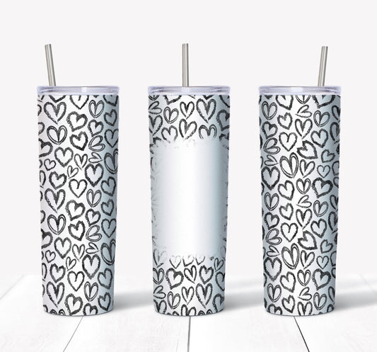 Black Heart Picture - 20oz or 30oz Skinny Tumblers w/ Lid and Metal Straw