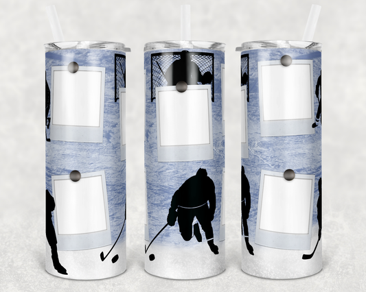 Hockey Custom Pics- 20oz or 30oz Skinny Tumblers w/ Lid and Metal Straw