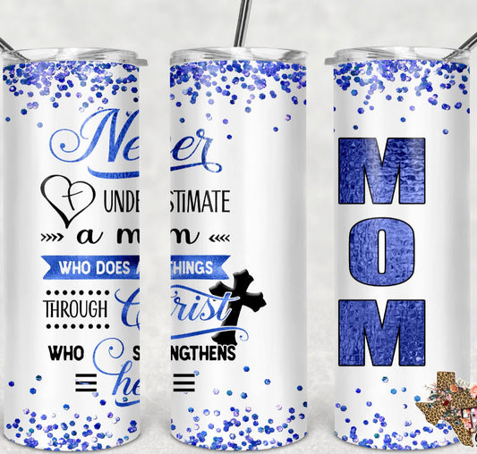 Mom - 20oz or 30oz Skinny Tumblers w/ Lid and Metal Straw