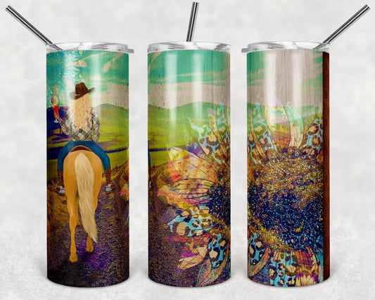 21+ Horse Back Riding- 20oz or 30oz Skinny Tumblers w/ Lid and Metal Straw