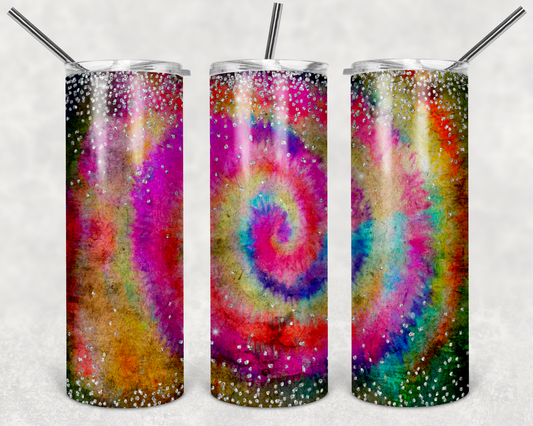 Vintage Tie Dye - 20oz or 30oz Skinny Tumblers w/ Lid and Metal Straw
