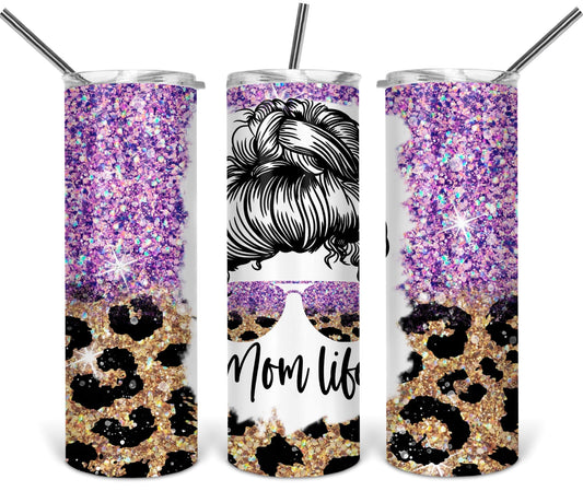 Momlife - 20oz or 30oz as Skinny Tumblers w/ Lid and Metal Straw