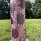 Pink Glitter Sunflower -  20oz  Skinny Tumblers w/ Lid and Metal Straw