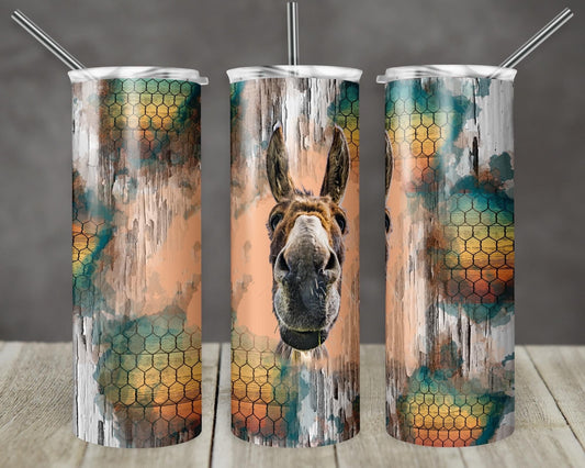Donkey Sunset honeycomb - 20oz or 30oz Skinny Tumblers w/ Lid and Metal Straw