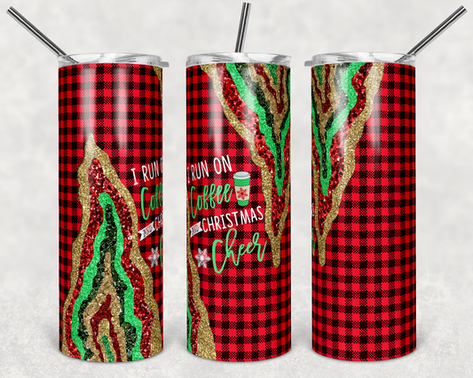 Christmas Crystal - 20 oz or 30oz Skinny Tumblers w/ Lid and Metal Straw