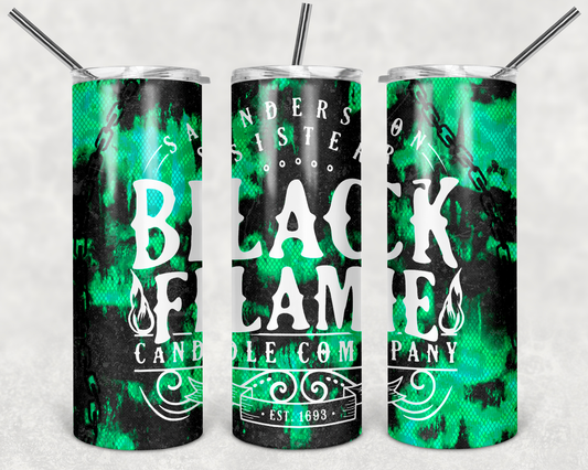 Black Flame - 20 or 30oz Skinny Tumblers w/ Lid and Metal Straw