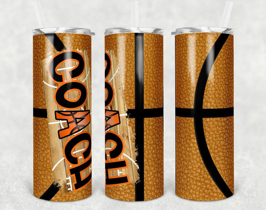 Coach Basketball - 20oz or 30oz Skinny Tumblers w/ Lid and Metal Straw