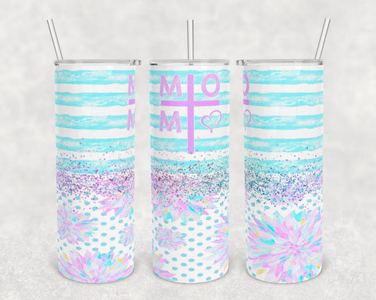 Mom across - 20 oz or 30oz Skinny Tumblers w/ Lid and Metal Straw