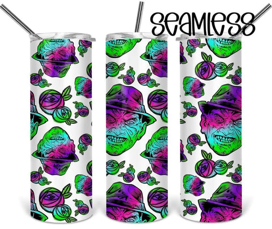 Glow in the Dark Scary - 20oz or 30oz Skinny Tumblers w/ Lid and Metal Straw