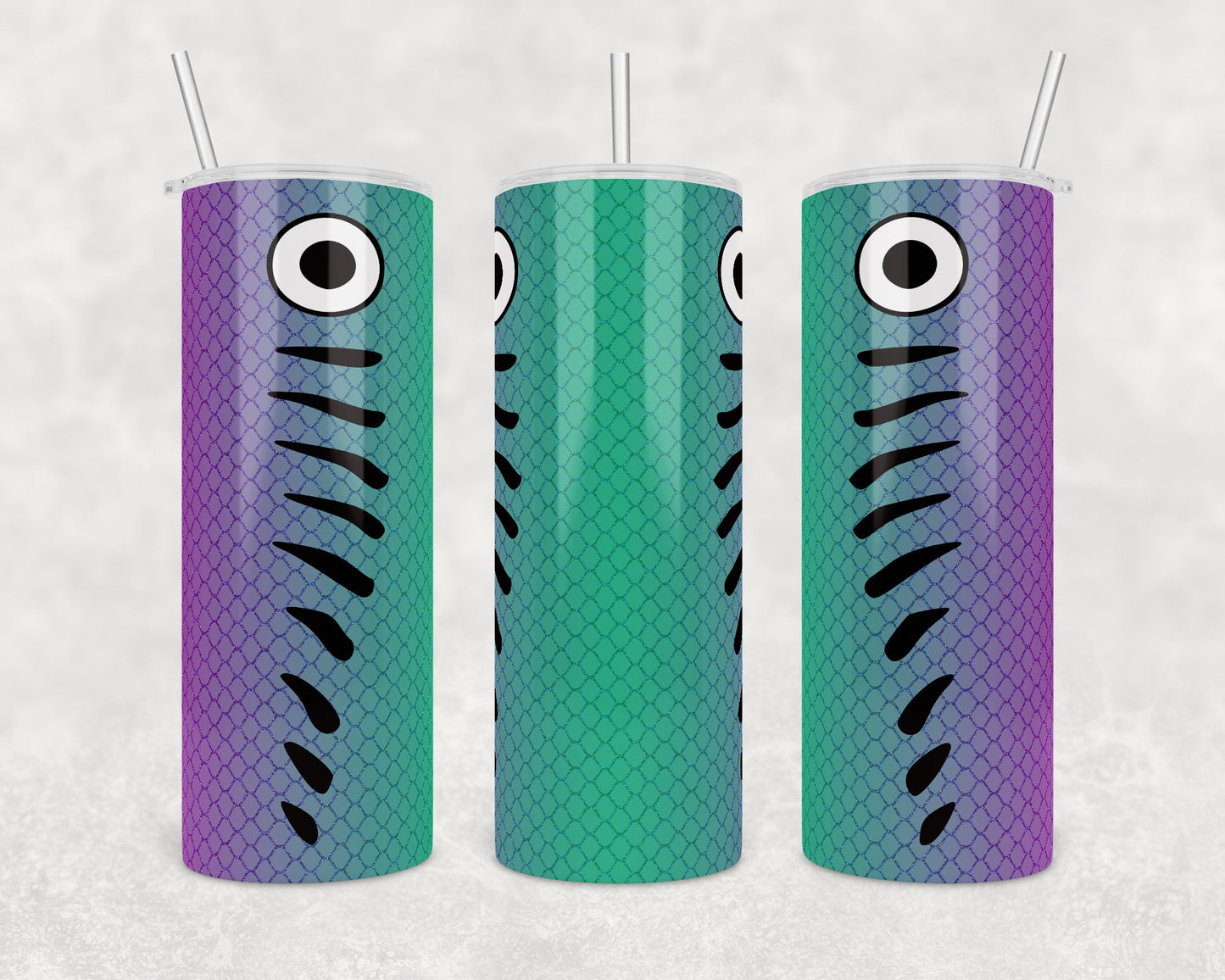 Colorful Fishing Lure-20 oz or 30oz Skinny Tumblers w/ Lid and Metal Straw
