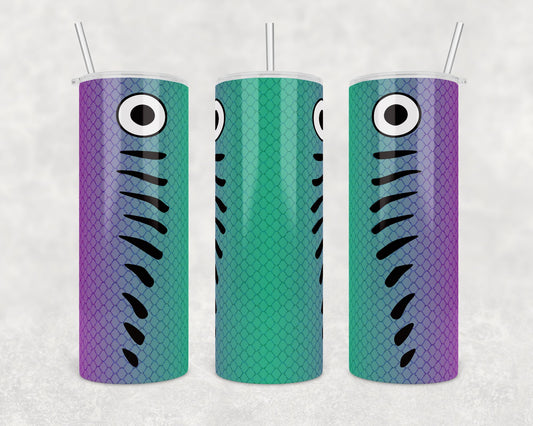 Colorful Fishing Lure-20 oz or 30oz Skinny Tumblers w/ Lid and Metal Straw