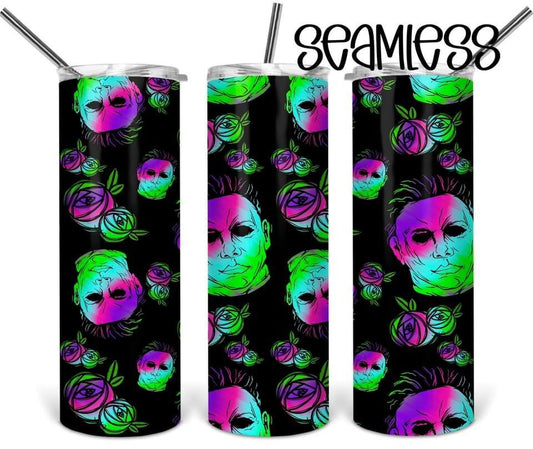 Glow in the Dark Scary - 20oz or 30oz Skinny Tumblers w/ Lid and Metal Straw