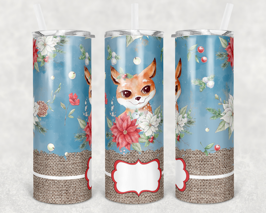 Fox  Animal-20 oz or 30oz Skinny Tumblers w/ Lid and Metal Straw