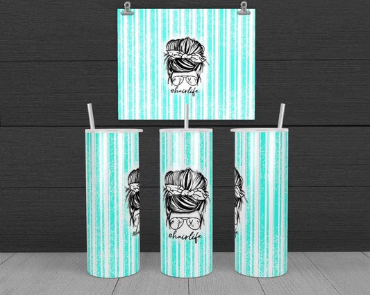 Hair Life - 20 oz or 30oz Skinny Tumblers w/ Lid and Metal Straw