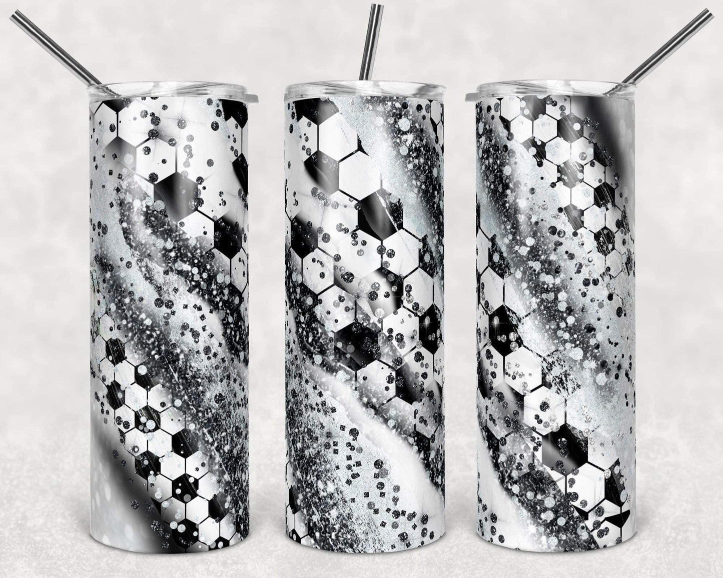 Soccer Stripes Sports - 20oz or 30oz Skinny Tumblers w/ Lid and Metal Straw