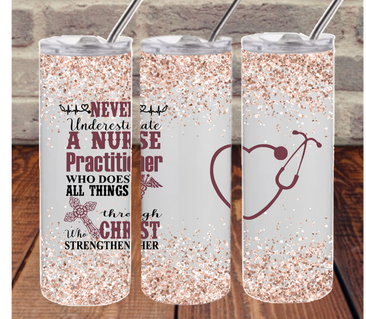 Nurse - 20oz or 30oz Skinny Tumblers w/ Lid and Metal Straw
