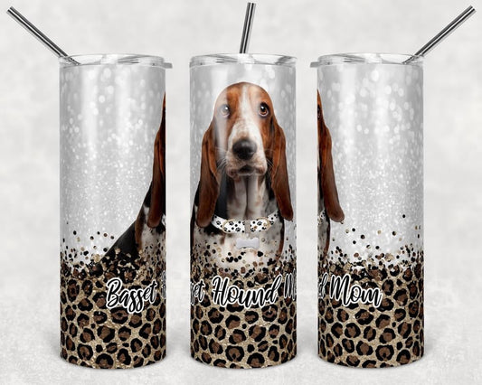Bassett Hound Dog Animal  - 20oz or 30oz Skinny Tumblers w/ Lid and Metal Straw