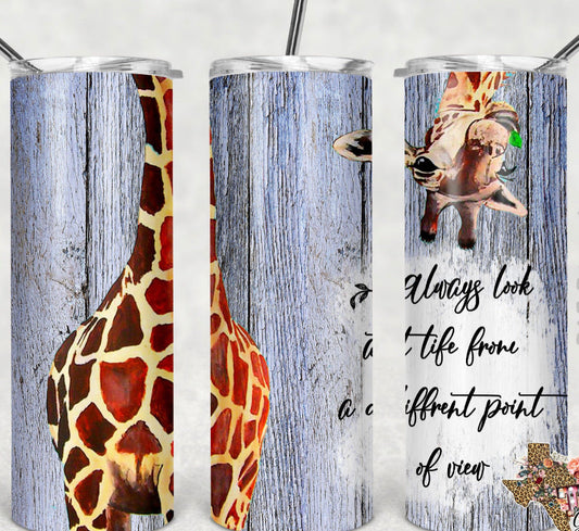 Giraffe Point of View- 20oz or 30oz Skinny Tumblers w/ Lid and Metal Straw
