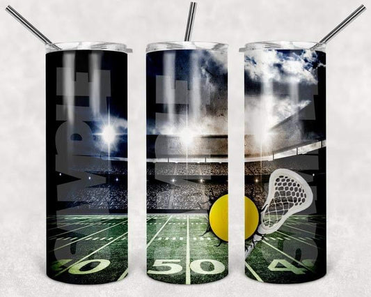 Lacrosse Field - 20oz or 30oz Skinny Tumblers w/ Lid and Metal Straw